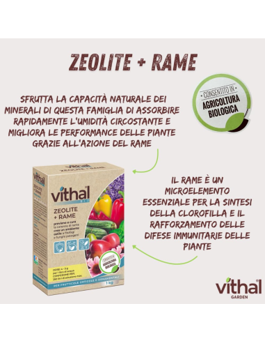 Vithal Bio Zeolite + Rame 1 kg per Piante e Orto
