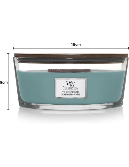 WoodWick Evergreen Cashmere Candela con Stoppino in Legno