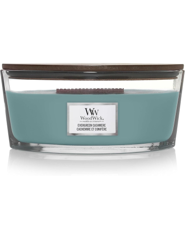 WoodWick Evergreen Cashmere Candela con Stoppino in Legno