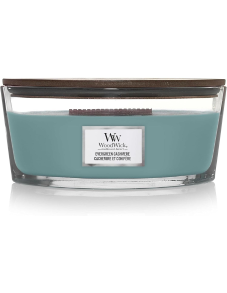WoodWick Evergreen Cashmere Candela con Stoppino in Legno