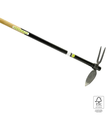 Verdemax Zappetta Bidente con Manico in Legno FSC