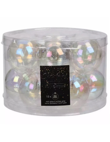 Palline Natale Vetro Iridescenti 5 cm Set 12 | Febo Garden