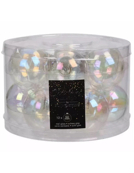 Palline Natale Vetro Iridescenti 5 cm Set 12 | Febo Garden
