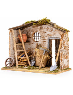 Deposito con Attrezzi Presepe Rossi Rosa 20x14x18 cm | Febo Garden