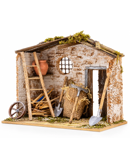 Deposito con Attrezzi Presepe Rossi Rosa 20x14x18 cm | Febo Garden