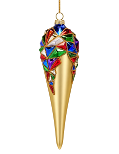 EDG Addobbo Fuso Arlecchino H 20 cm Oro | Febo Garden