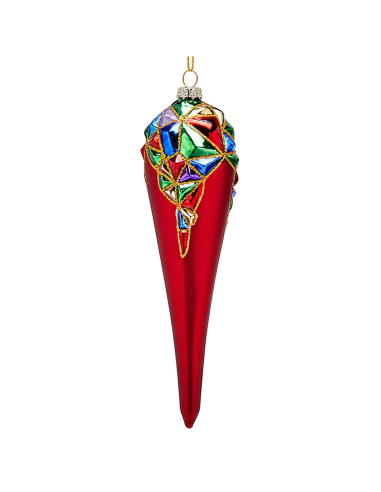 EDG Addobbo Fuso Arlecchino H 20 cm Rosso | Febo Garden