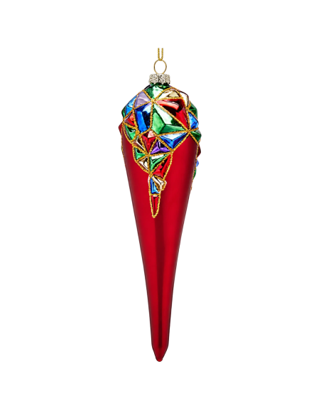 EDG Addobbo Fuso Arlecchino H 20 cm Rosso | Febo Garden