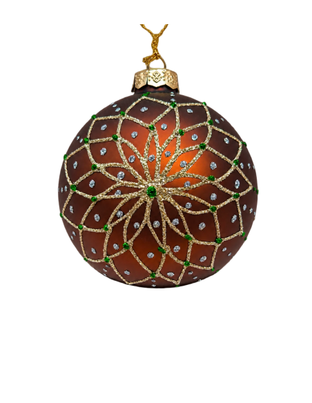 Sfera Florid Marrone Bizzotto in Vetro Ø10 cm | Febo Garden