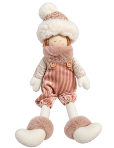 Bimbo Natalizio Seduto 34 cm Beige Rosa | Febo Garden