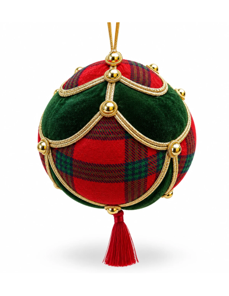 Palla Natalizia Tartan Ø13 cm H21 cm EDG | Febo Garden