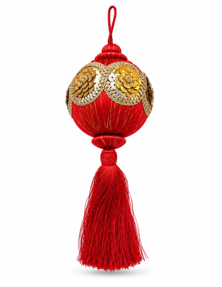 Sfera Enchanted Rossa con Nappa H26 cm Bizzotto | Febo Garden