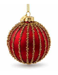 Sfera String Rossa Ø10 cm in Vetro Bizzotto | Febo Garden