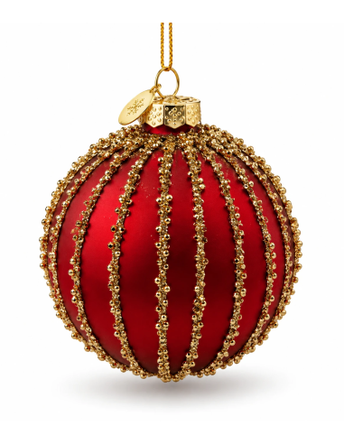 Sfera String Rossa Ø10 cm in Vetro Bizzotto | Febo Garden