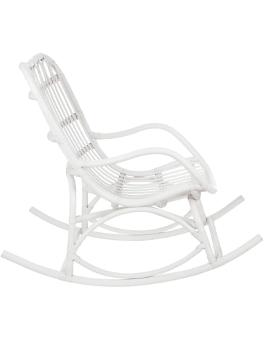 Poltrona a Dondolo J-Line Rattan Bianco 110x70x97