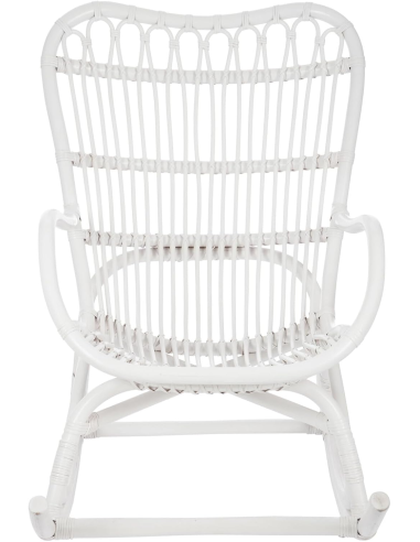 Poltrona a Dondolo J-Line Rattan Bianco 110x70x97