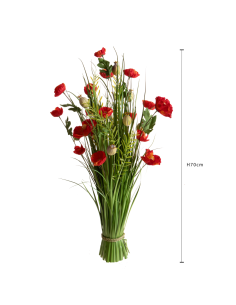 Fascio Papaveri Artificiali Rossi 70 cm | Febo Garden 2