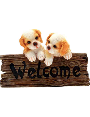 Decorazione Welcome Cani in vetroresina 29 cm | Febo Garden