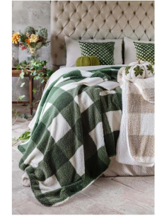 Plaid Sherpa Verde e Bianco Blanc MariClo’ 140x170 cm 2