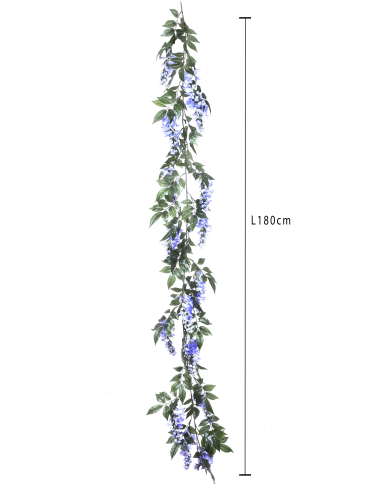 Ghirlanda Glicine Artificiale 180 cm Lilla Bianchi Dino