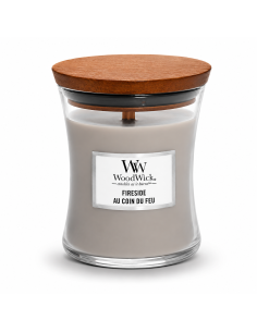 WoodWick Candela Piccola Fireside 85 g con Stoppino in Legno