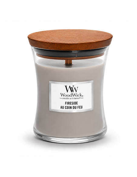 WoodWick Candela Piccola Fireside 85 g con Stoppino in Legno