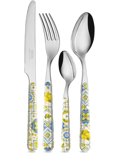 Set Posate 24 Pezzi Limoni Maiolica NEVA | Febo Garden