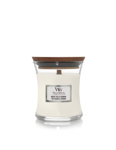 WoodWick White Tea & Jasmine candela piccola 85 g