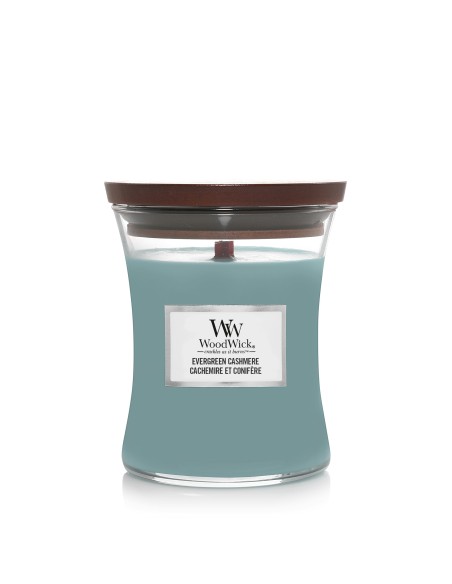 WoodWick Evergreen Cashmere Candela Media | Febo Garden