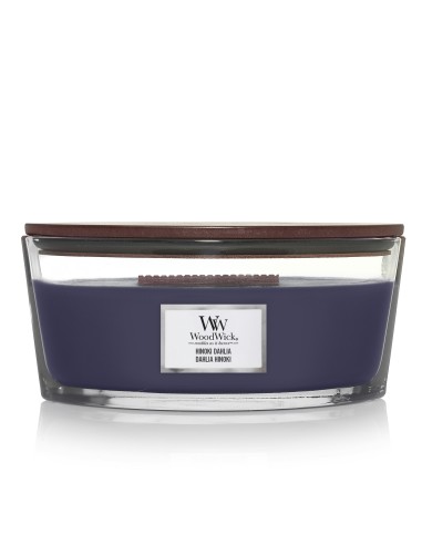 WoodWick Ellipse Hinoki Dahlia 453 g con Stoppino in Legno