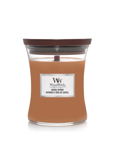 WoodWick Santal Myrrh Candela Media 275 g