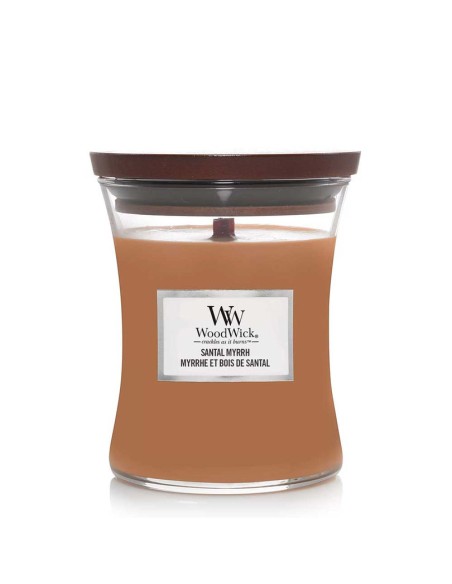 WoodWick Santal Myrrh Candela Media 275 g