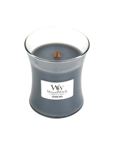 WoodWick Candela Media Evening Onyx 275 g con Stoppino in Legno