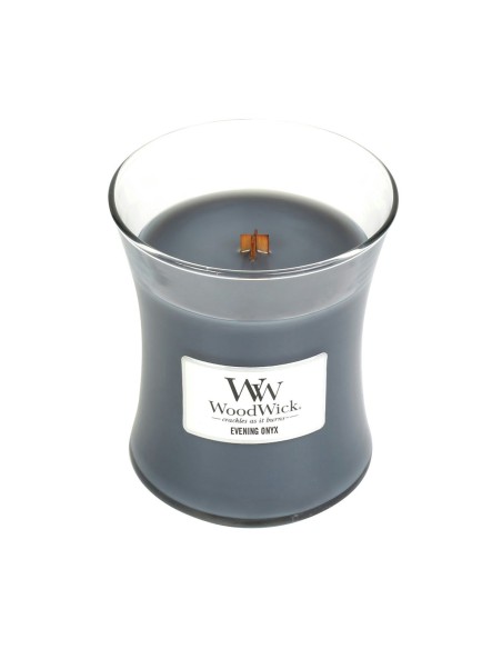 WoodWick Candela Media Evening Onyx 275 g con Stoppino in Legno