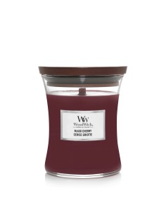WoodWick Candela Grande Black Cherry con Stoppino in Legno