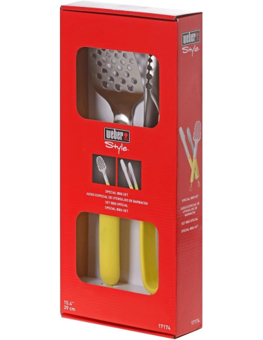 Set BBQ Weber Pinza e Spatola Acciaio Inox 39 cm | Febo Garden