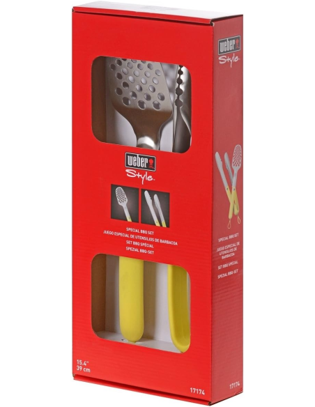 Set BBQ Weber Pinza e Spatola Acciaio Inox 39 cm | Febo Garden