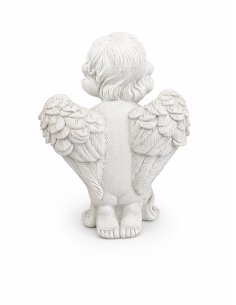 Statuetta Angelo con Cuore colore bianco cm 12X15.5X16 J-Line 2