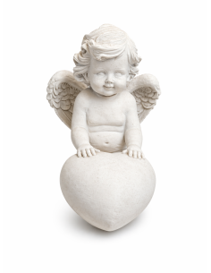 Statuetta Angelo con Cuore colore bianco cm 12X15.5X16 J-Line