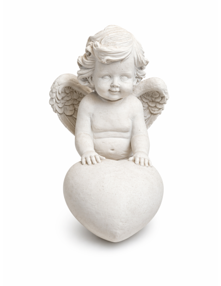 Statuetta Angelo con Cuore colore bianco cm 12X15.5X16 J-Line