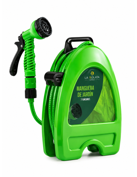 Tubo da Giardino 10 m con Supporto e Pistola 7 Getti La Bolata