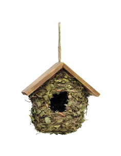 Casetta per Uccellini Verdemax in Vimini Naturale Ø 18 x H 17 cm