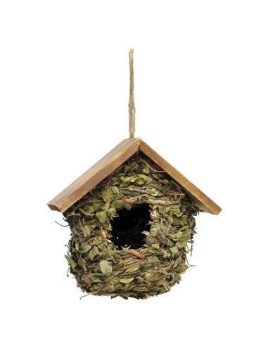 Casetta per Uccellini Verdemax in Vimini Naturale Ø 18 x H 17 cm