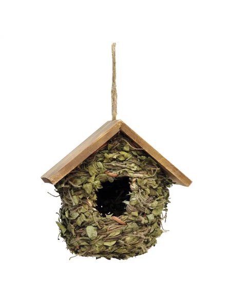 Casetta per Uccellini Verdemax in Vimini Naturale Ø 18 x H 17 cm