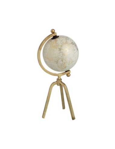 Mappamondo J-Line Tripod Oro e Bianco H 39 cm