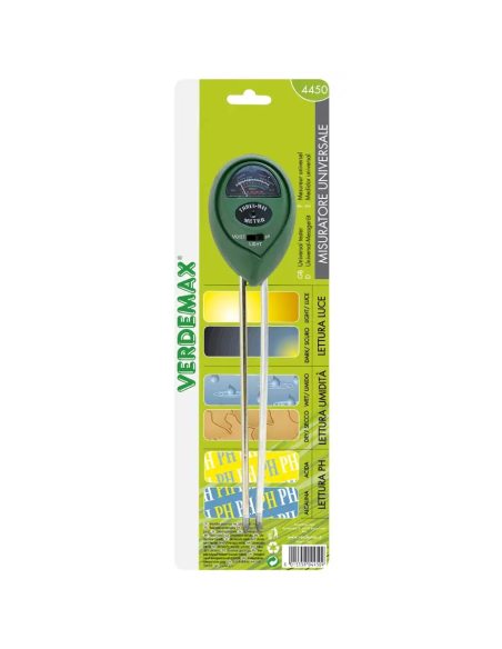 Misuratore Terreno 3 in 1 Verdemax Luce Umidità pH