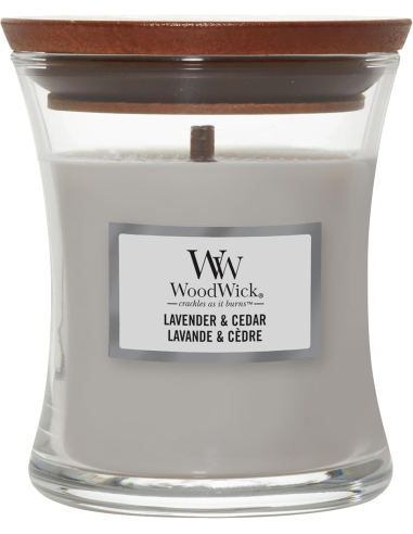 Candela WoodWick Lavender & Cedar con Stoppino in Legno