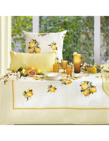 Tovaglia Limoni Brandani 180x180 cm in Cotone