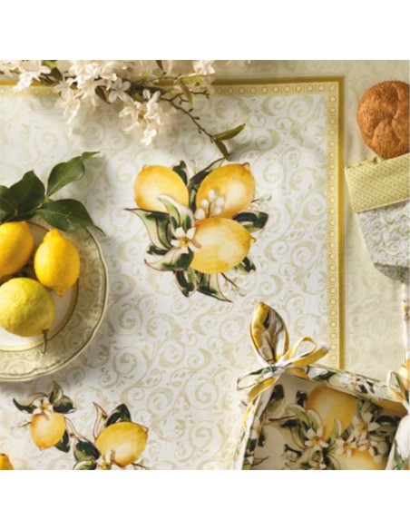 Tovaglia Limoni Brandani 160x300 cm in Cotone