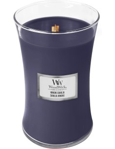 Candela WoodWick Hinoki Dahlia Giara Grande Stoppino Legno 2